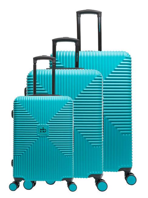 ROCCOBAROCCO ADVENTURE Ensemble de 3 cabines trolley, moyen, grand surf bleu - Ensemble Valises