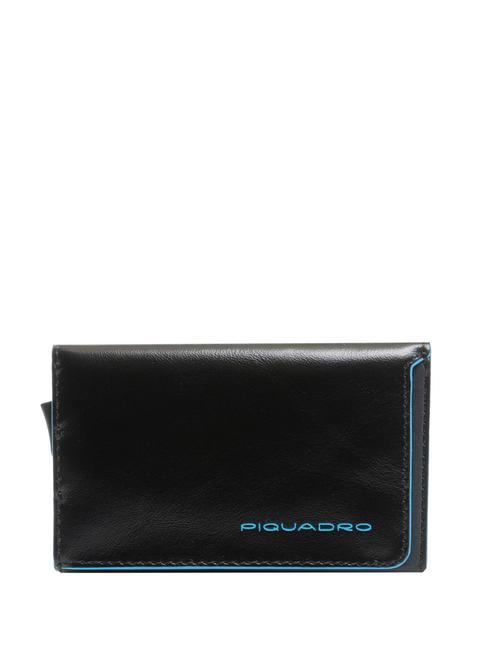 PIQUADRO BLUE SQUARE  Porte-cartes à système Slide Noir - Portefeuilles Homme