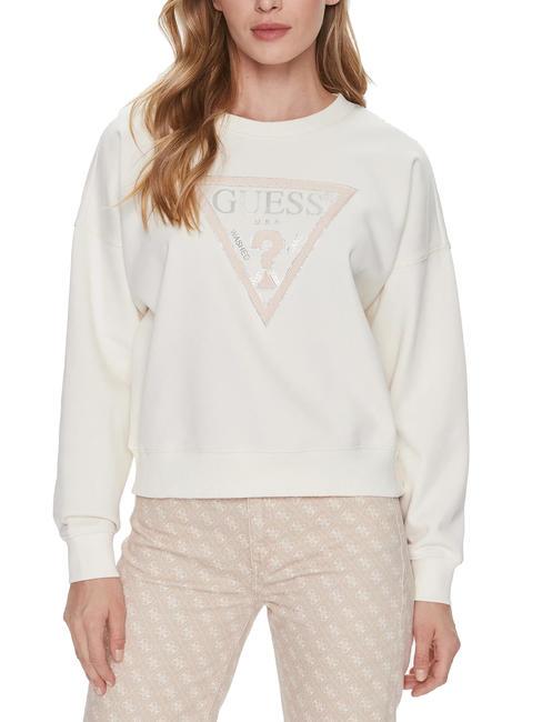 GUESS PONY HAIR Sweat col rond cremwhi - Sweat-shirts pour femmes