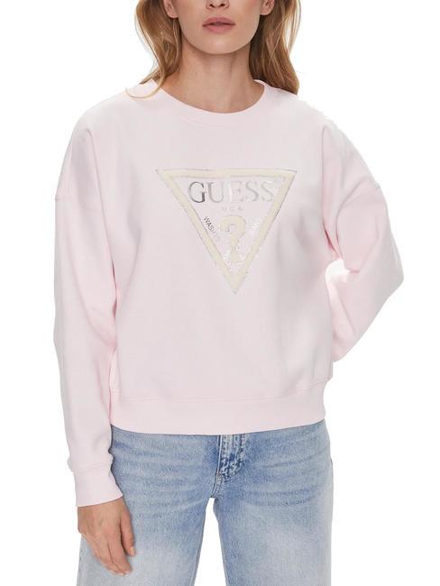 GUESS PONY HAIR Sweat col rond rose discret - Sweat-shirts pour femmes