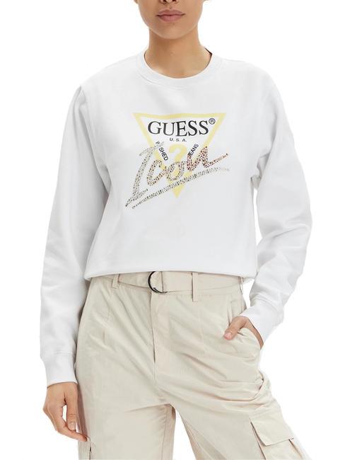 GUESS CN ICONIRT Sweat col rond blanc pur - Sweat-shirts pour femmes