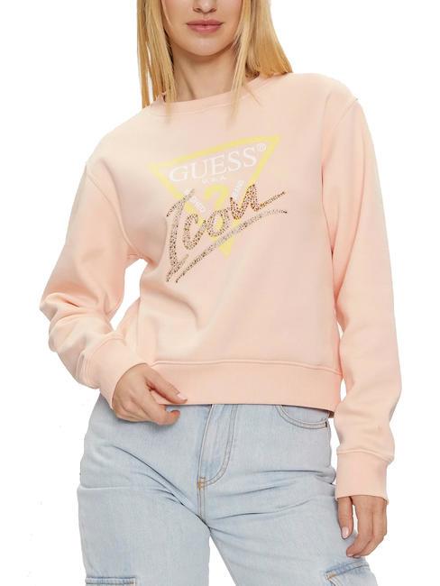 GUESS CN ICONIRT Sweat col rond ciel de pêche - Sweat-shirts pour femmes