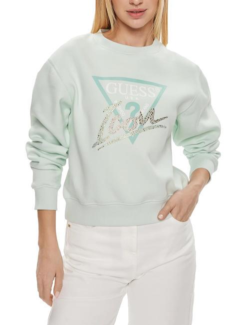 GUESS CN ICONIRT Sweat col rond sarcelle brumeuse - Sweat-shirts pour femmes