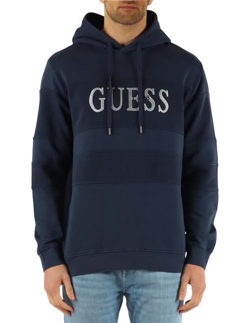 GUESS INSERTED Sweat logo avec capuche smartblue - Pulls molletonnés