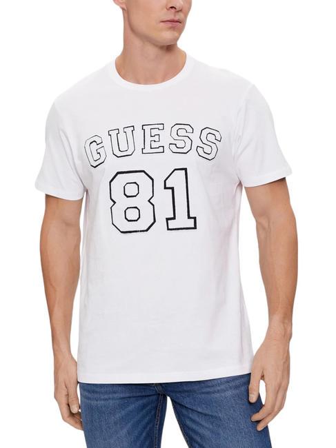 GUESS 81 PATCH T-shirt en coton blanc pur - T-shirt