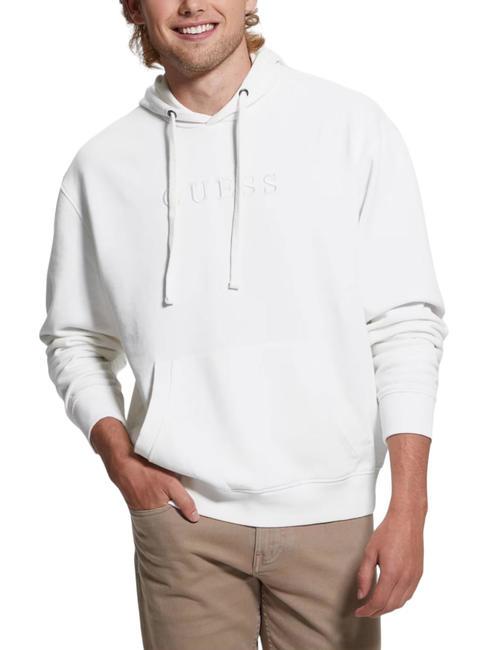 GUESS FINCH TERRY Sweat avec poche et capuche blanc sel multi - Pulls molletonnés