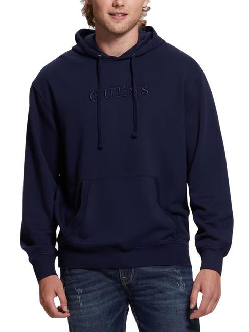 GUESS FINCH TERRY Sweat avec poche et capuche bleu intelligent multi - Pulls molletonnés