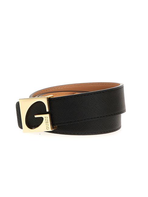 GUESS G BUCKLE Ceinture à imprimé Saffiano NOIR - Ceintures