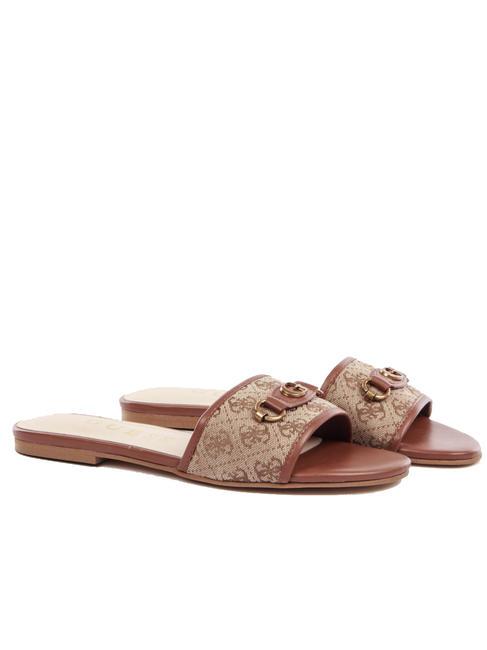 GUESS HAMMI Sandales plates avec bande BEIGE - Chaussures Femme