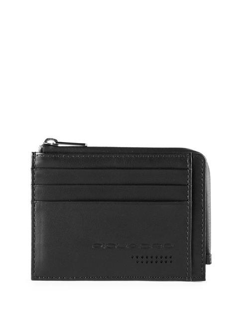 PIQUADRO URBAN  Porte-cartes en cuir avec zip Noir - Portefeuilles Homme