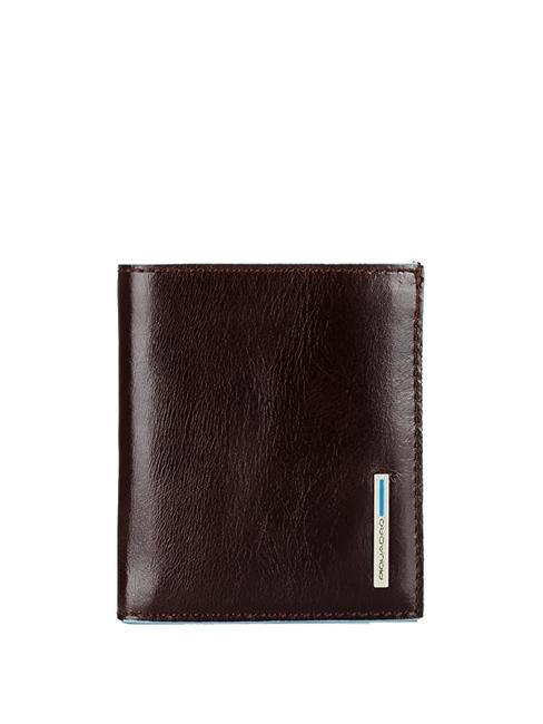 PIQUADRO BLUE SQUARE  Portefeuille porte-cartes en cuir acajou - Portefeuilles Homme