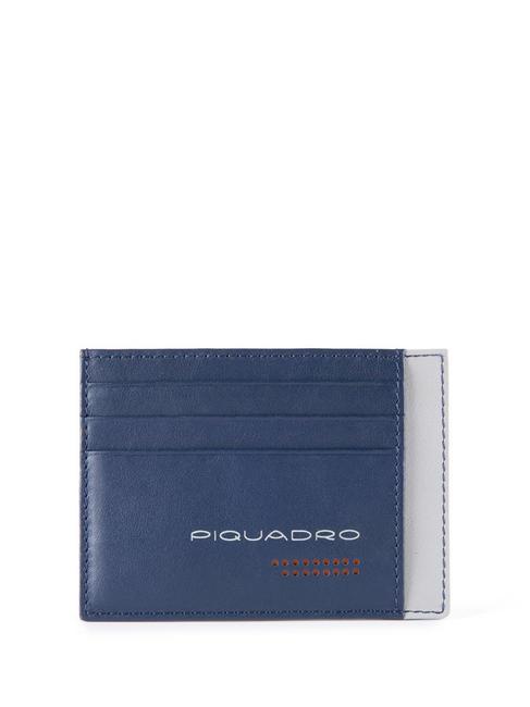 PIQUADRO URBAN Porte-cartes en cuir bleu gris - Portefeuilles Homme