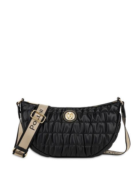 POLLINI WRINKY Sac bandoulière gaufré Noir - Sacs pour Femme