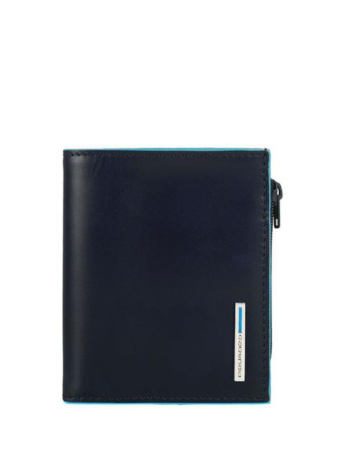 PIQUADRO BLUE SQUARE Porte-monnaie en cuir bleu - Portefeuilles Homme