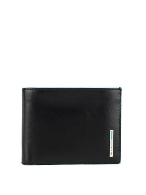 PIQUADRO BLUE SQUARE  Portefeuille en cuir pour homme Noir - Portefeuilles Homme