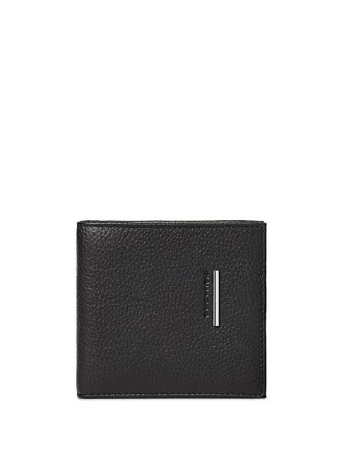 PIQUADRO MODUS  Portefeuille en cuir grainé noir - Portefeuilles Homme