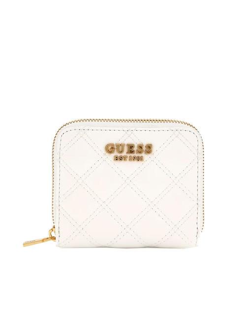 GUESS GIULLY Petit portefeuille zippé ivoire - Portefeuilles Femme