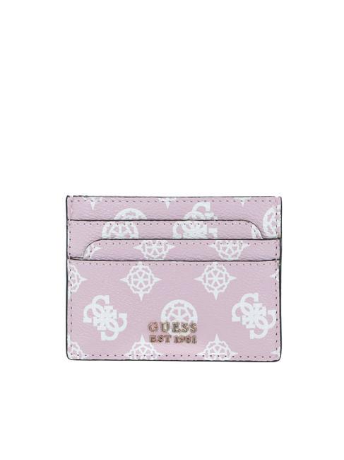 GUESS LAUREL Porte-cartes plat logo rose pâle - Portefeuilles Femme