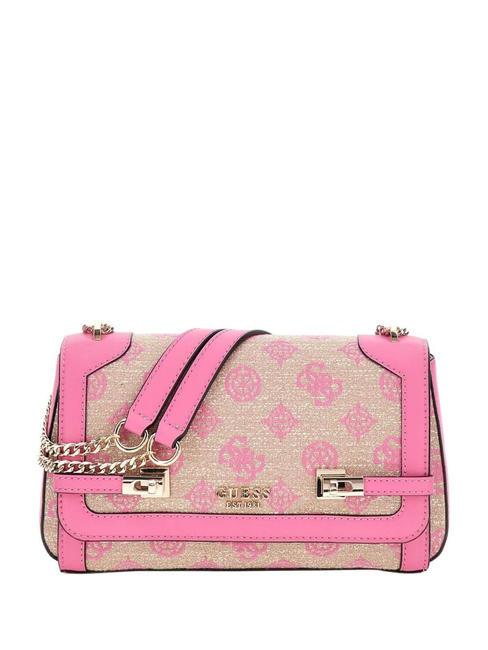 GUESS LORALEE Sac transformable à rabat logo rose - Sacs pour Femme