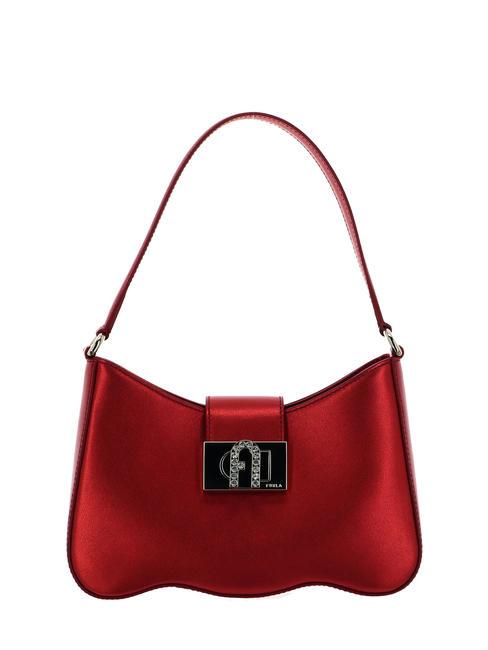 FURLA 1927 Petit sac en cuir métallisé Rouge vénitien - Sacs pour Femme