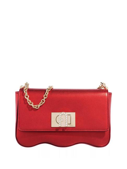 FURLA 1927 Mini sac en cuir métallisé Rouge vénitien - Sacs pour Femme