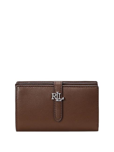 RALPH LAUREN CONTINENTAL Porte-feuille en cuire acajou foncé - Portefeuilles Femme