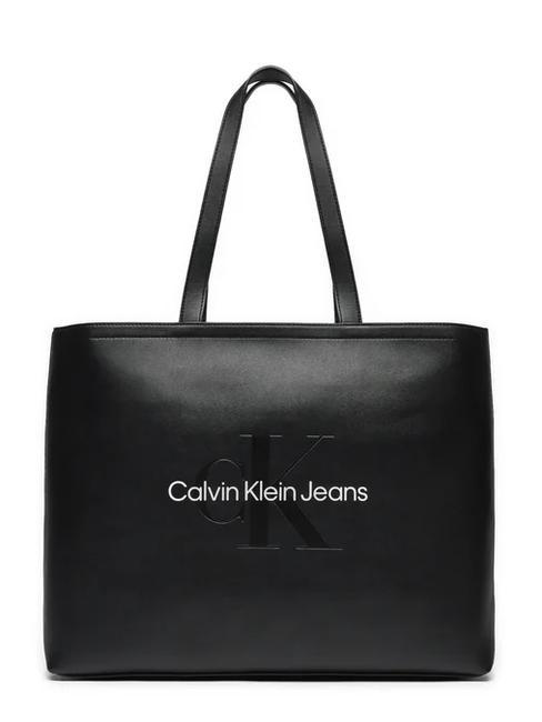 CALVIN KLEIN SCULPTED Tote Sac d'épaule noir/neutre - Sacs pour Femme