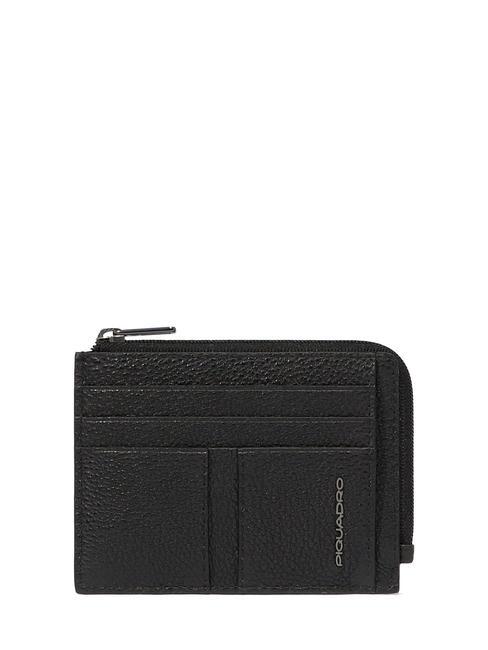 PIQUADRO WOLLEM Portefeuille plat en cuir Noir - Portefeuilles Homme