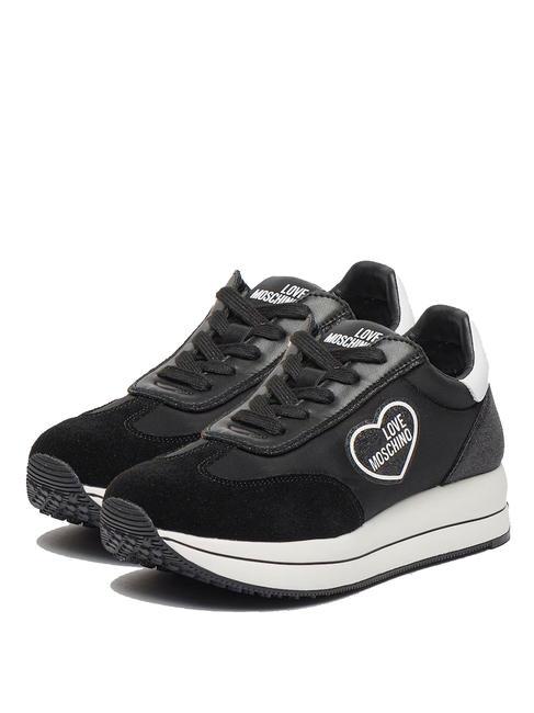 LOVE MOSCHINO RUN 40 Baskets avec empiècements pailletés Noir - Chaussures Femme