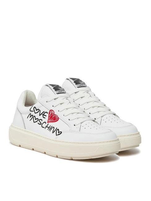 LOVE MOSCHINO BOLD 40 Baskets en cuir blanc - Chaussures Femme