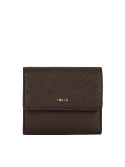 FURLA GOCCIA Portefeuille à deux volets en cuir moyen chocolat - Portefeuilles Femme