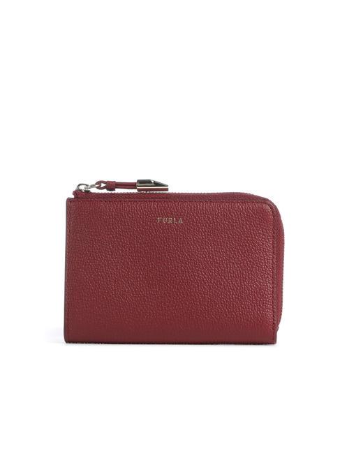 FURLA GOCCIA Porte-cartes en cuir avec zip CERISE d - Portefeuilles Femme