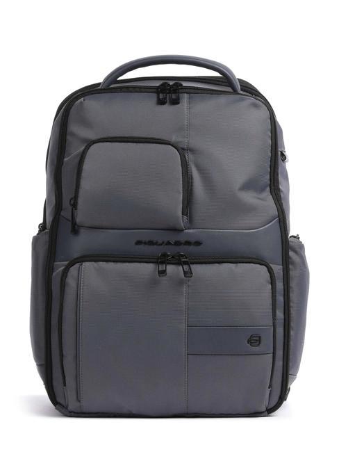 PIQUADRO WOLLEM Sac à dos pour ordinateur portable 15,6" en tissu et cuir aviation - Sacs à dos pour ordinateur portable