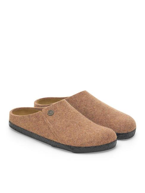 BIRKENSTOCK ZERMATT Babouche sabot en feutre de laine caramel mélangé - Chaussures unisexe