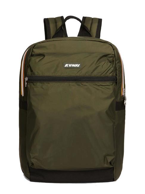 KWAY LAON Sac à dos en nylon vert noirâtre - Sacs à dos pour l'École & les Loisirs