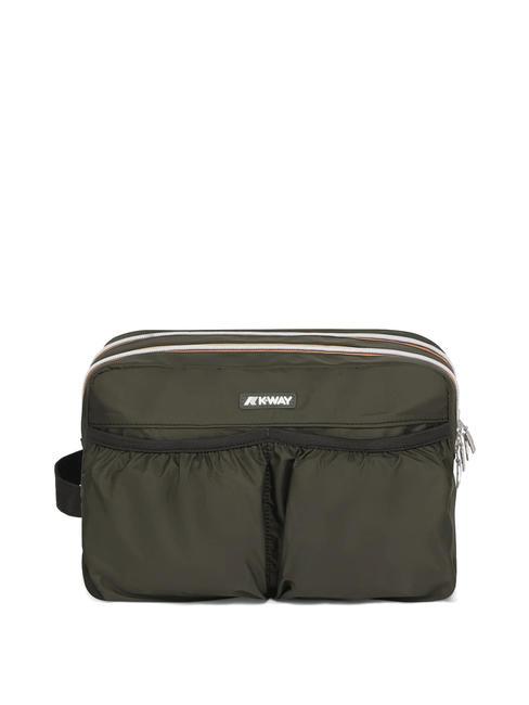 KWAY ALBAS Trousse de beauté double zip avec poches vert noirâtre - Trousses