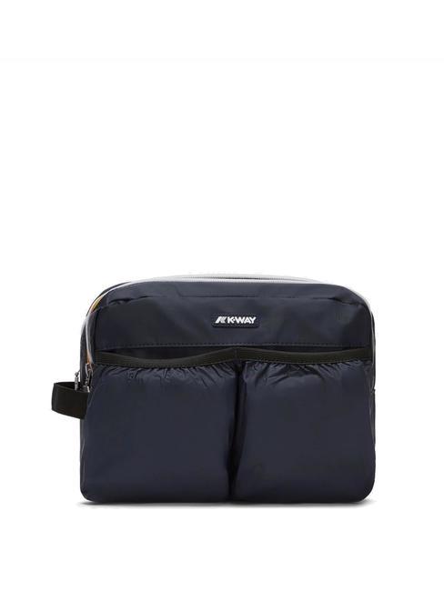 KWAY ALBAS Trousse de beauté double zip avec poches profondeur bleue - Trousses