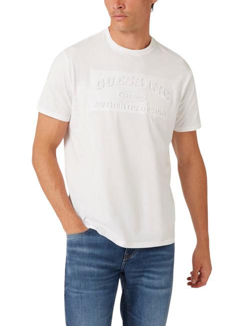 GUESS CLUB LOGO T-shirt avec logo embossé blanc pur - T-shirt