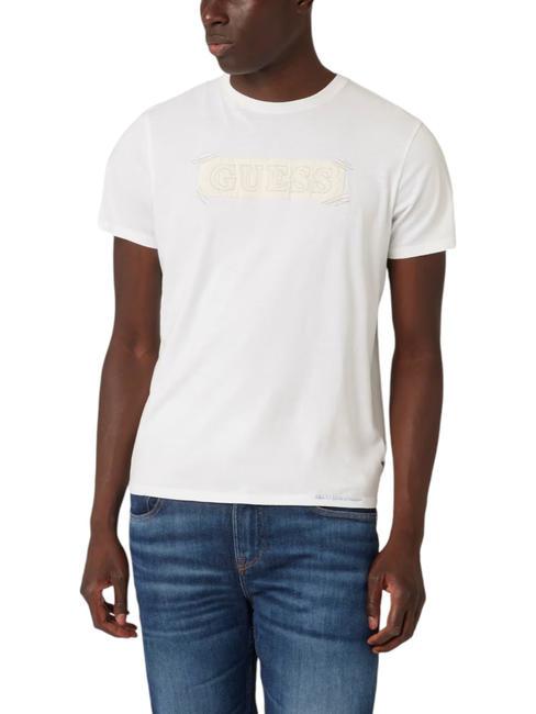 GUESS APPLIQUE T-shirt en coton blanc pur - T-shirt