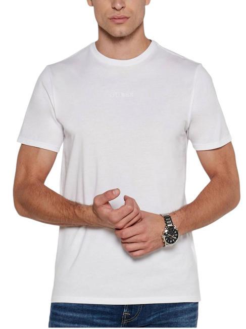 GUESS PIMA T-shirt en coton avec logo brodé blanc pur - T-shirt