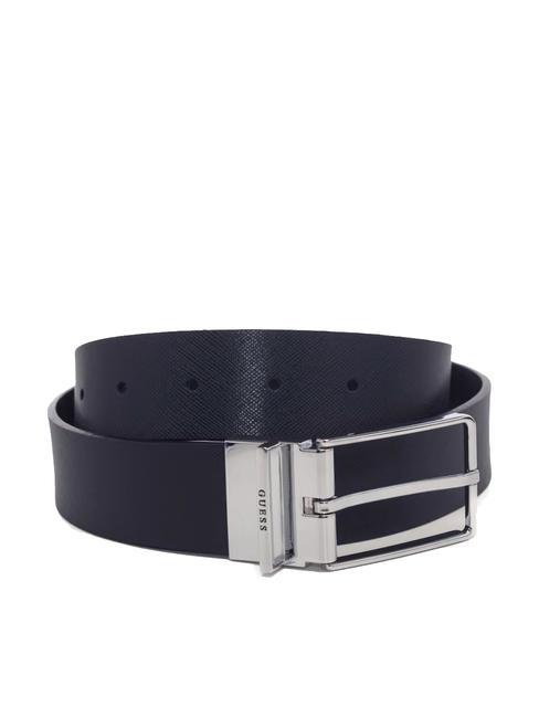 GUESS AGUEDA Ceinture réversible en cuir saffiano bleu/noir - Ceintures