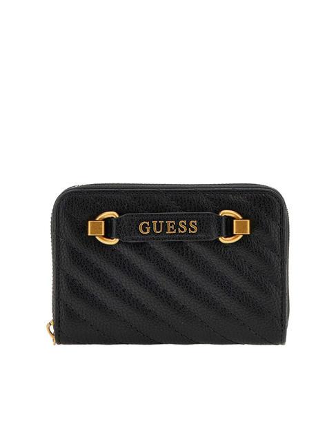 GUESS SELA Portefeuille moyen zippé autour NOIR - Portefeuilles Femme