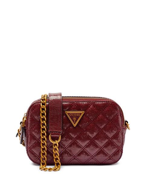 GUESS GIULLY Sacoche pour appareil photo st lézard Bordeaux - Sacs pour Femme