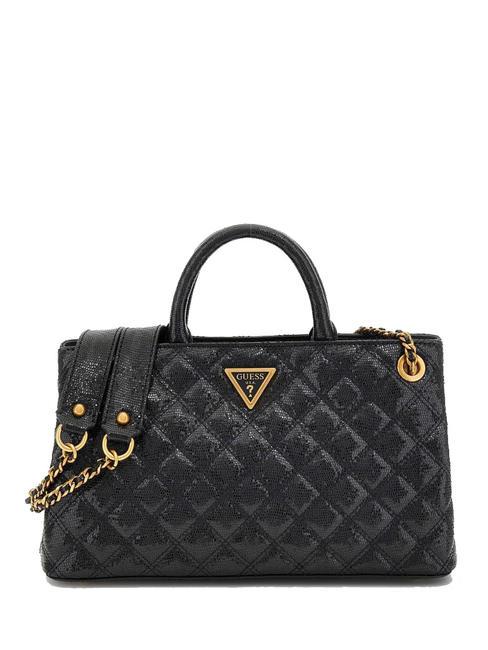 GUESS GIULLY Sac St lézard à double anses NOIR - Sacs pour Femme