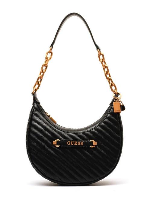 GUESS SELA Sac matelassé demi-lune NOIR - Sacs pour Femme