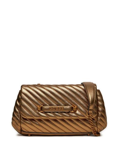 GUESS SELA Sac convertible métallisé bronze - Sacs pour Femme