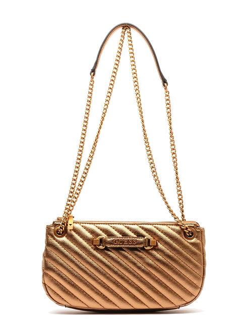 GUESS SELA Sac bandoulière métallisé bronze - Sacs pour Femme