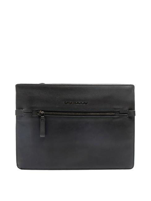 PIQUADRO LINE Pochette porte-documents en cuir Noir - Étui pour tablette & Organiseur