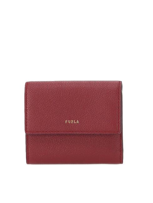 FURLA GOCCIA Portefeuille à deux volets en cuir moyen CERISE d - Portefeuilles Femme