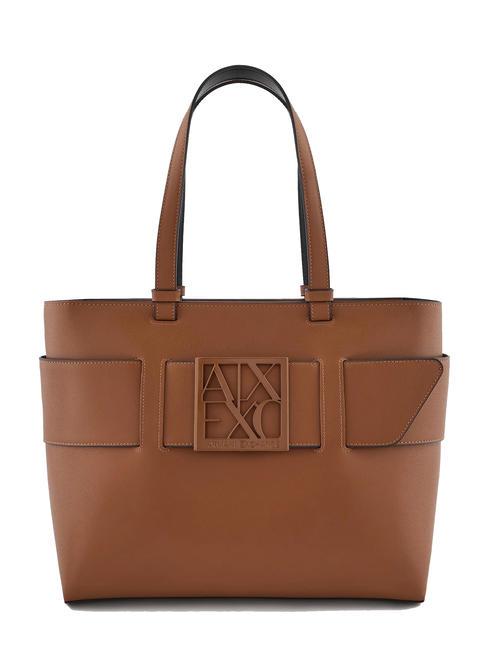 ARMANI EXCHANGE A|X BUCKLE Sac cabas porté épaule whisky - Sacs pour Femme